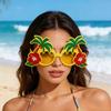 Hawaiian Sunglasses for Party, Summer Beach Glasses with Palm Tree & Hibiscus Flower, Funny Costume Prop Shades for Vacation Photo Booth Decor