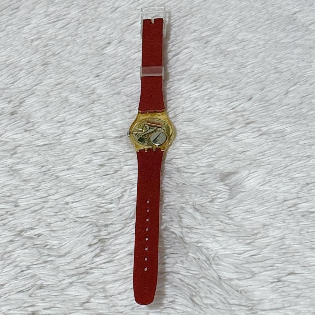 Used SWATCH Swatch 1991 Ladies Watch with Case Battery Replaced Working Item Red Vintage Y2K Quartz