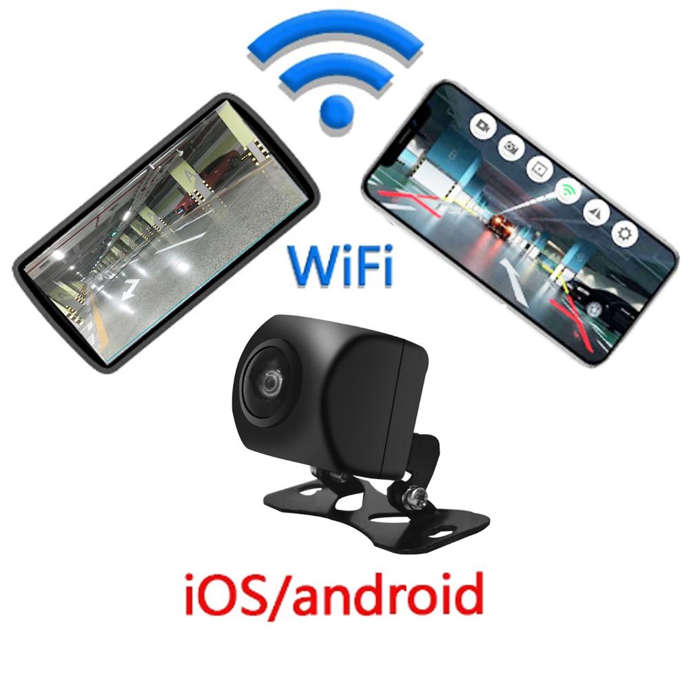 

Беспроводная камера заднего вида AHD 1080P WIFI 170 градусов, камера заднего вида, HD ночное видение, мини-камера для парковки для iPhone Android 12V-24 12V