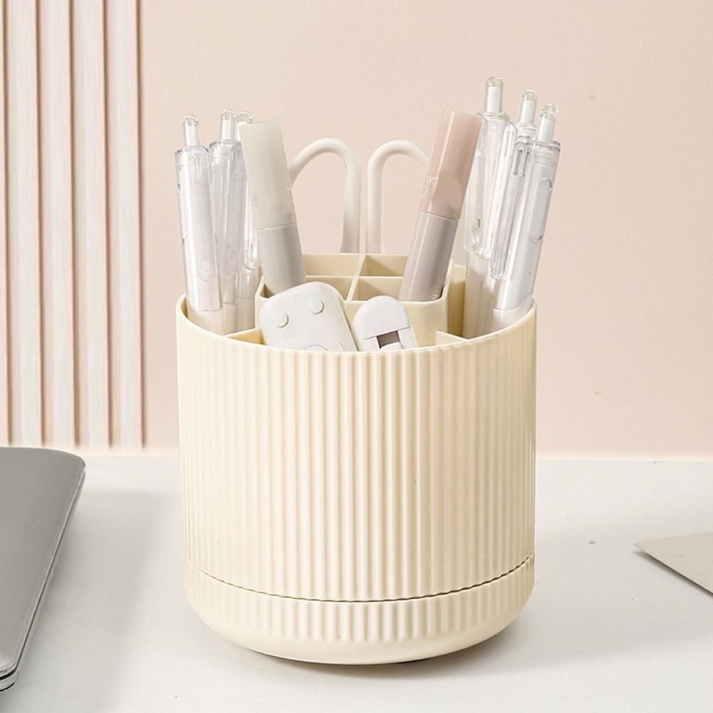 

Anti-slip Rotatable Pen Holder Large Capacity Makeup Brush Organizer Makeup Storage Box Student серый