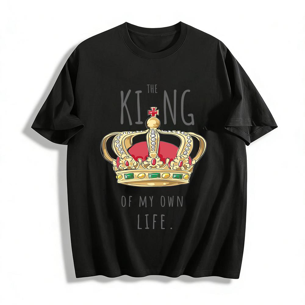 Be The King Of Your Own Life Crown Graphic Casual Top Pure cotton T-shirt XXS