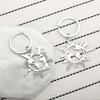 Building Animal Stainless Steel Keychain Modern Minimalist Style Fashion Couple Pendant Practical Daily Bag Charm