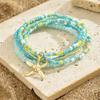 6 Stück mehrschichtige Urlaubs-Seestern-Mehrschicht-Fußkettchen Dehnbares Fußkettchen-Set Modischer Strand-Schmuck