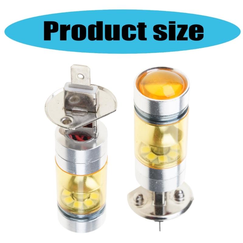 20 LEDs DRL Driving Fog Light Bulbs Fog Lamp Bulb H1 100W Light Bulbs for Car Vehicle 3000K Golden Yellow LED Bulbs