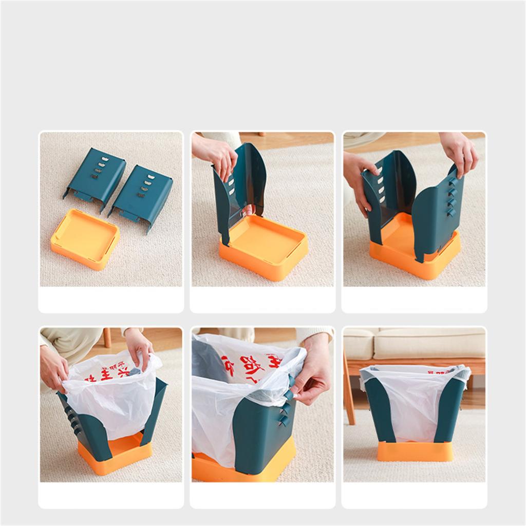 Kunststoff Mülleimer Erweiterbarer Müllbeutelhalter Großes Fassungsvermögen für Küche Badezimmer Blau und Gelb