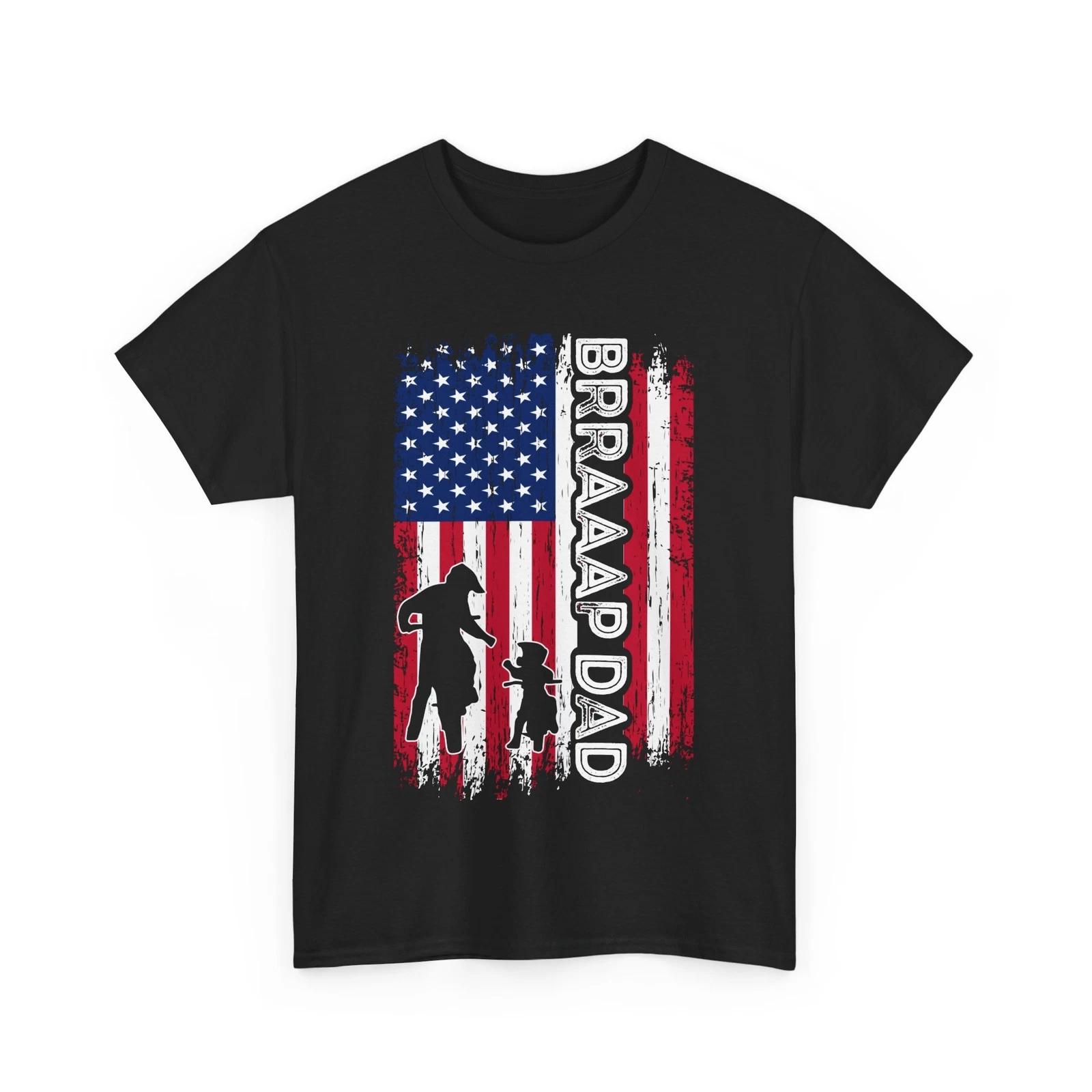 BRRAAAP Dad American Flag Shirt, Dirt Bike Dad T-shirt, Biker Dad Shirt S
