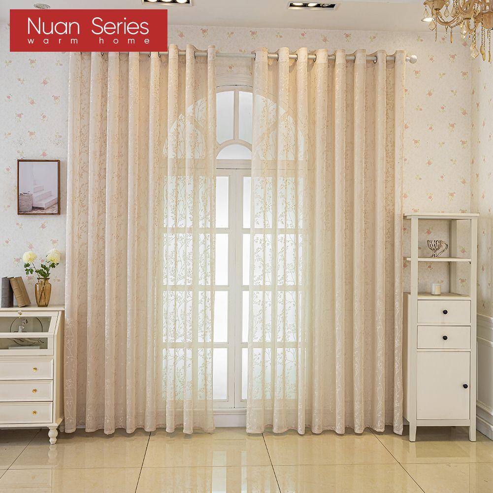 1PC Nuan Series Modern Luxury Dreamy Embossed Jacquard Curtain Translucent Sheer Curtain for Living Room Bedroom Balcony Window Home Decor