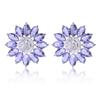 Sunflower Zircon Earrings For Women Elegant Floral Jewelry Gift For Her