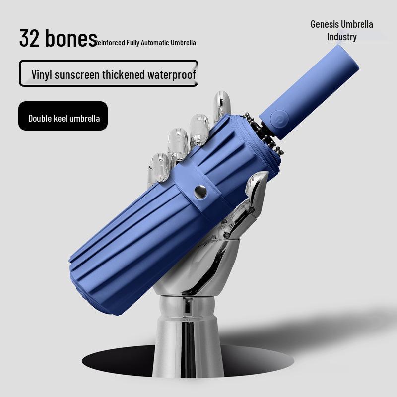 32-Bone Anti-Storm Automatic Dual-Use Umbrella: Sunshade, Sunscreen, UV Protection for Men & Women