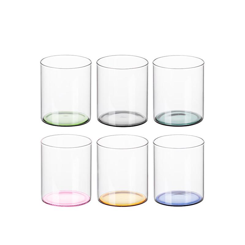 Shangqi Grey Base Cylindrical Glass Water Cup