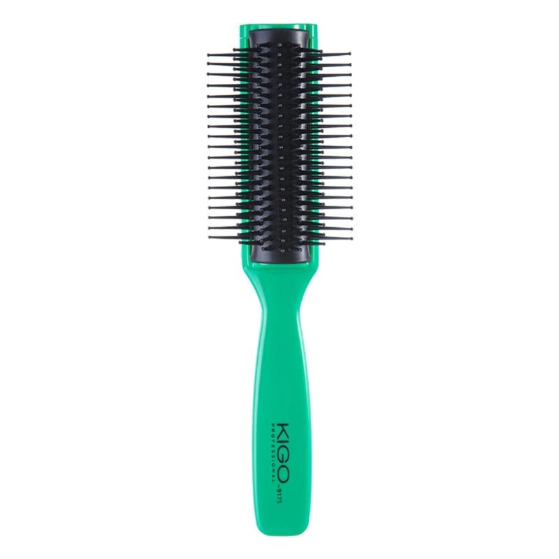 

Anti Static Round Hair Brush with Comfortable Grip Lightweight Hair Brush for Different Hair Types and Easy Cleaning зелёный