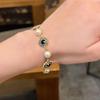 Sonnenthematischer Schmuck Handkette mit Imitationsperlen und funkelnden Strasssteinen für Damen