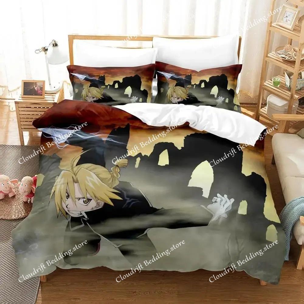 Fullmetal Alchemist Bedding Set Single Twin Full Queen King Size Bed Set Adult Kid Bedroom Duvet Cover Sets 3D Print Anime Bed