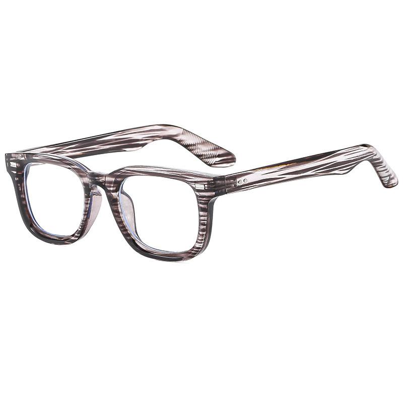 

New Retro Classic Square Sunglasses For Men And Women Uv400 Protection Fashion Outdoors GrayStripedBlueLightBlock
