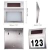Solar Doorplate Lamp Stainless Steel Outdoor Waterproof Led Wall Light Lighting Decorative For Garden