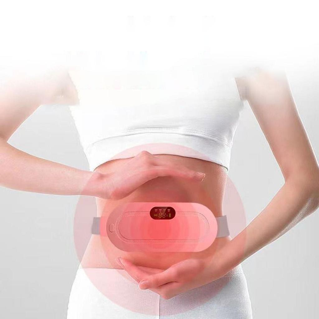 Elektrische Heizmatte für Menstruationskrämpfe 4 Vibrationsmassage Heißkompresse Bauchwickelgürtel für Frauen Bauchgeschwür-Wärmergürtel