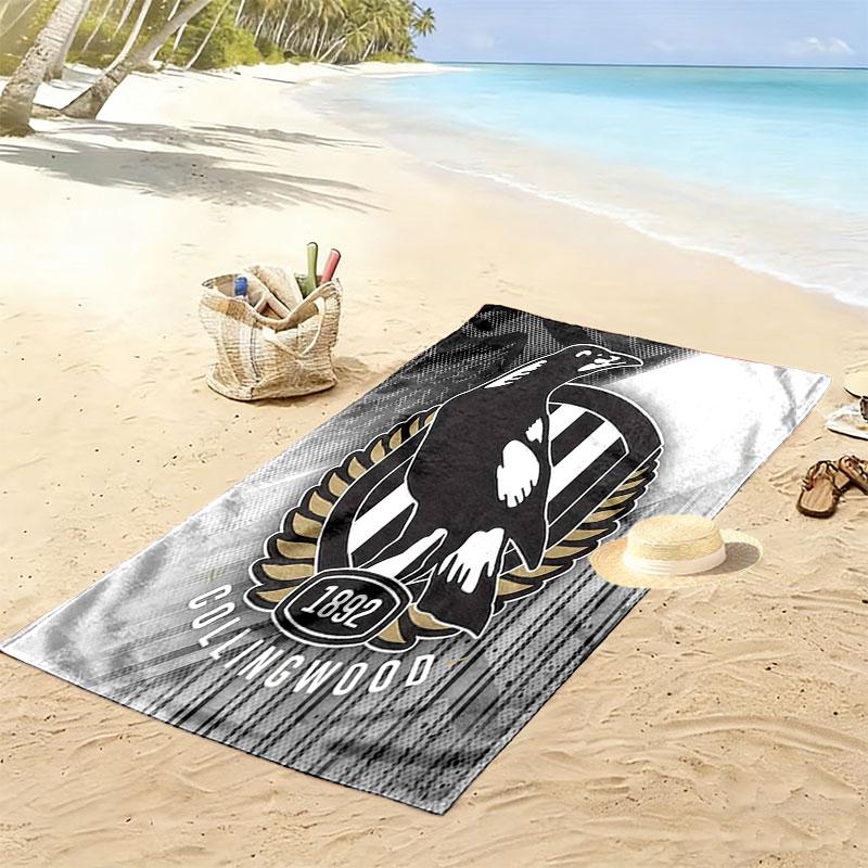 Magpies Legacy Print Beach Towel, Large Soft Quick Dry Towel for Beach Camping Swimming