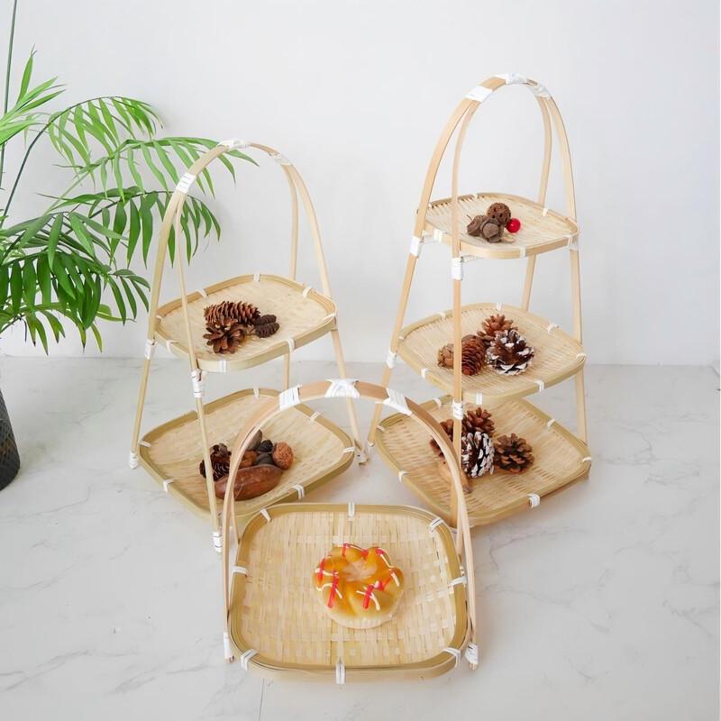 Handwoven Rattan Serving Trays & Baskets