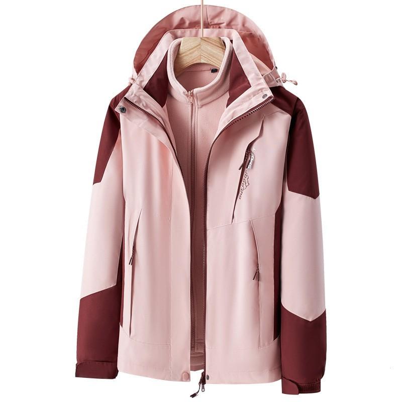 Mens Womens 3-in-1 Winter Outdoor Jacket With Removable Fleece Liner Windproof Waterproof Hiking Coat