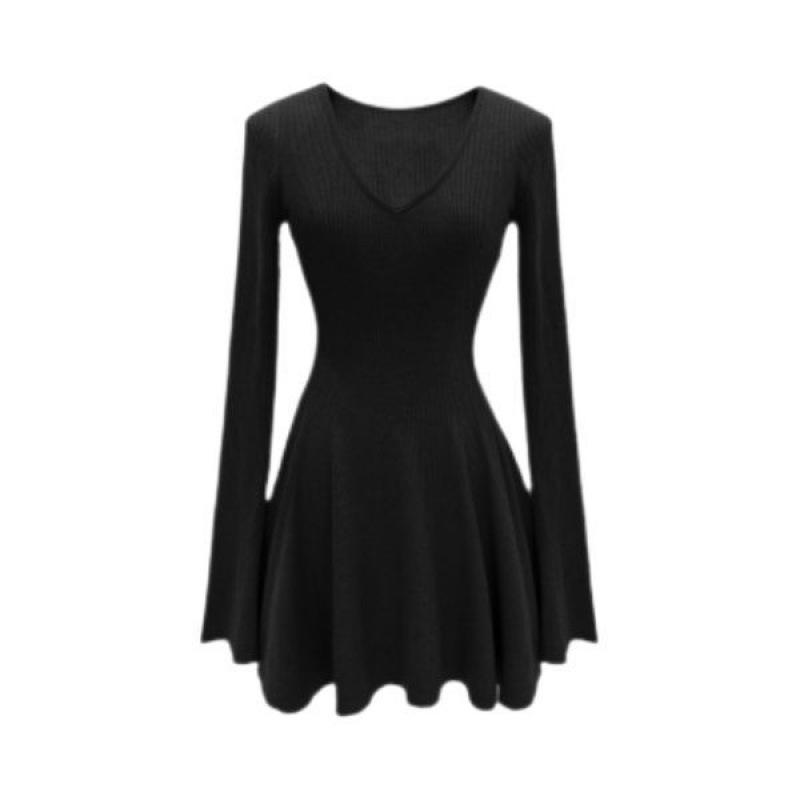 

Элегантное женское вязаное платье А-силуэта - Стройнящее и подчеркивающее фигуру для осени/зимы 2024 2XL