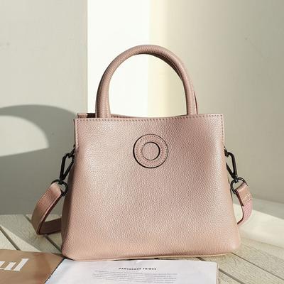 High-quality Real Cowhide Lychee Pattern Bucket Bag OEM Large-capacity Portable Messenger Women's Bag
