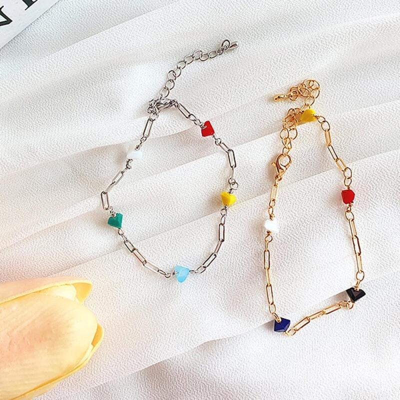 

Lizzy Gold Color Chain Acrylic Silver Bracelet for Women gold