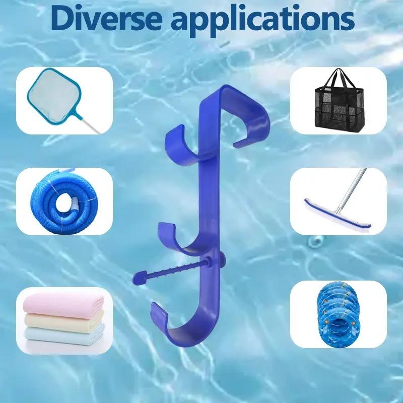 מחזיק רשת סינון עלים לבריכה מוט טלסקופי מתכוונן תלייה לבריכה עילית אביזרי ניקוי לצד בריכה חיצונית ג'קוזי