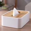 Adjustable Desktop Tissue Box with Bamboo Lid