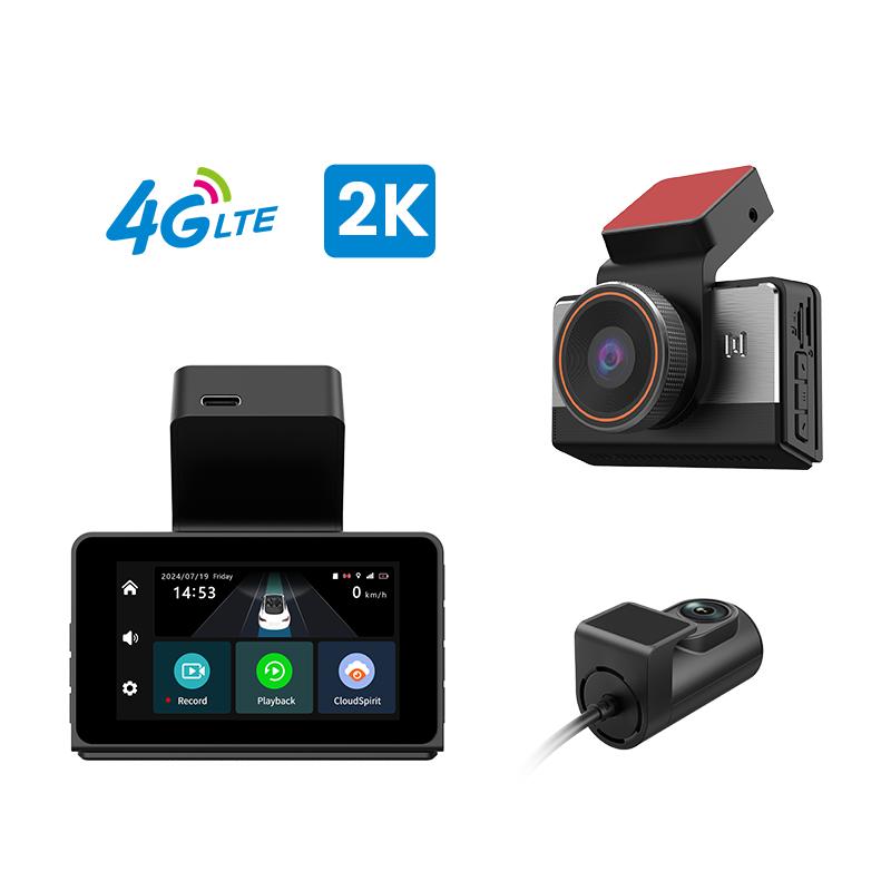 4G LTE 2K Dual Dash Cam, WiFi, GPS, Remote Monitor, Front and Rear, Night Vision