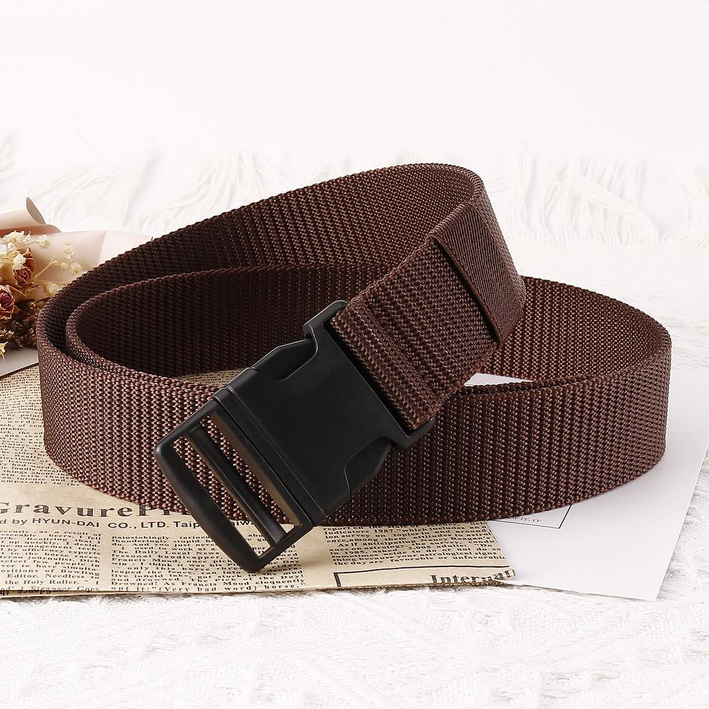 Imitation Nylon Belt Men'S Trendy Men'S Adjustable Casual Braided Belt Tactical Belt Classic Plastic Buckle
