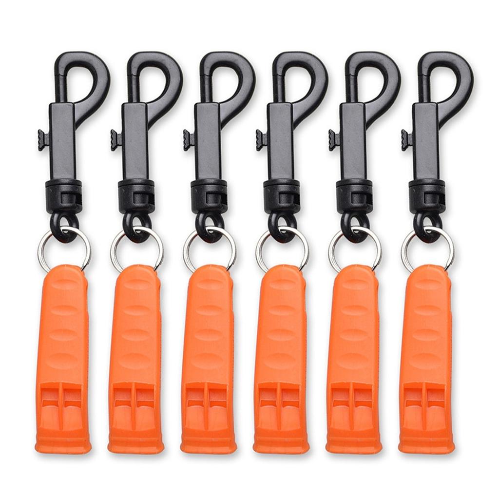 2/6PCS Emergency Whistle Safety Survival Whistle Signal Whistle with Hook Ideal for Outdoor Camping, Hiking, and Trekking