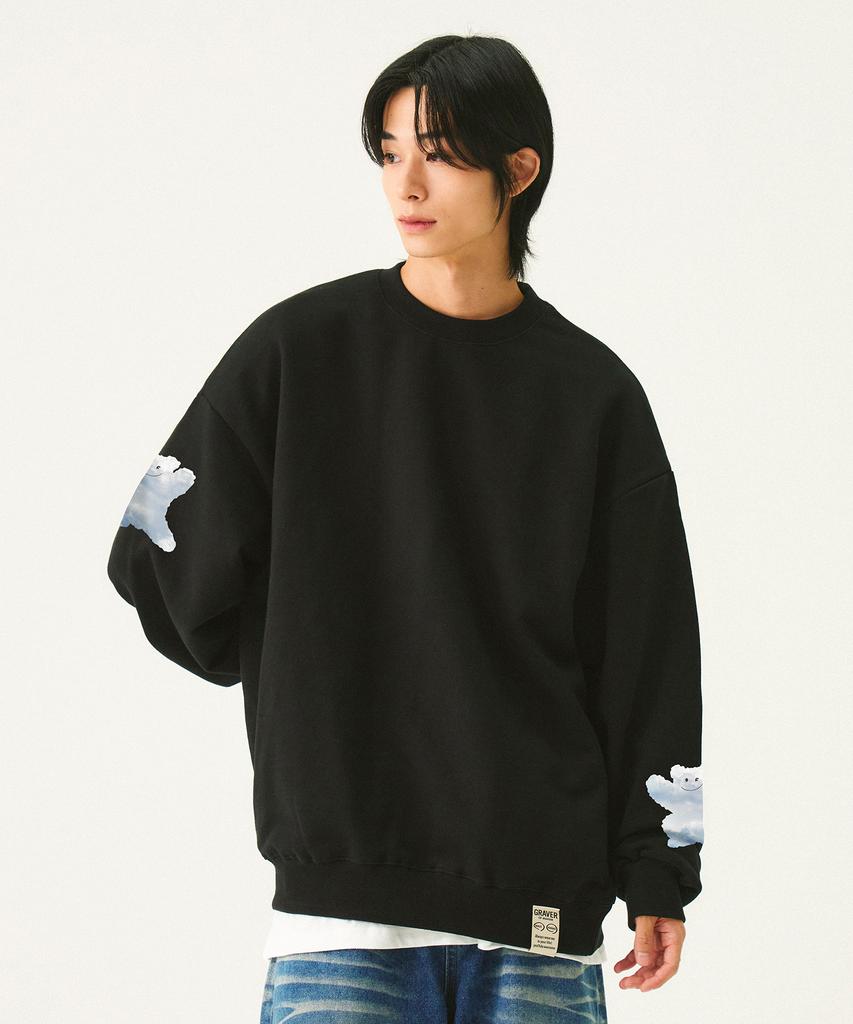 GRAVER [Unisex] Multi Bear Smile Sweatshirt_Black