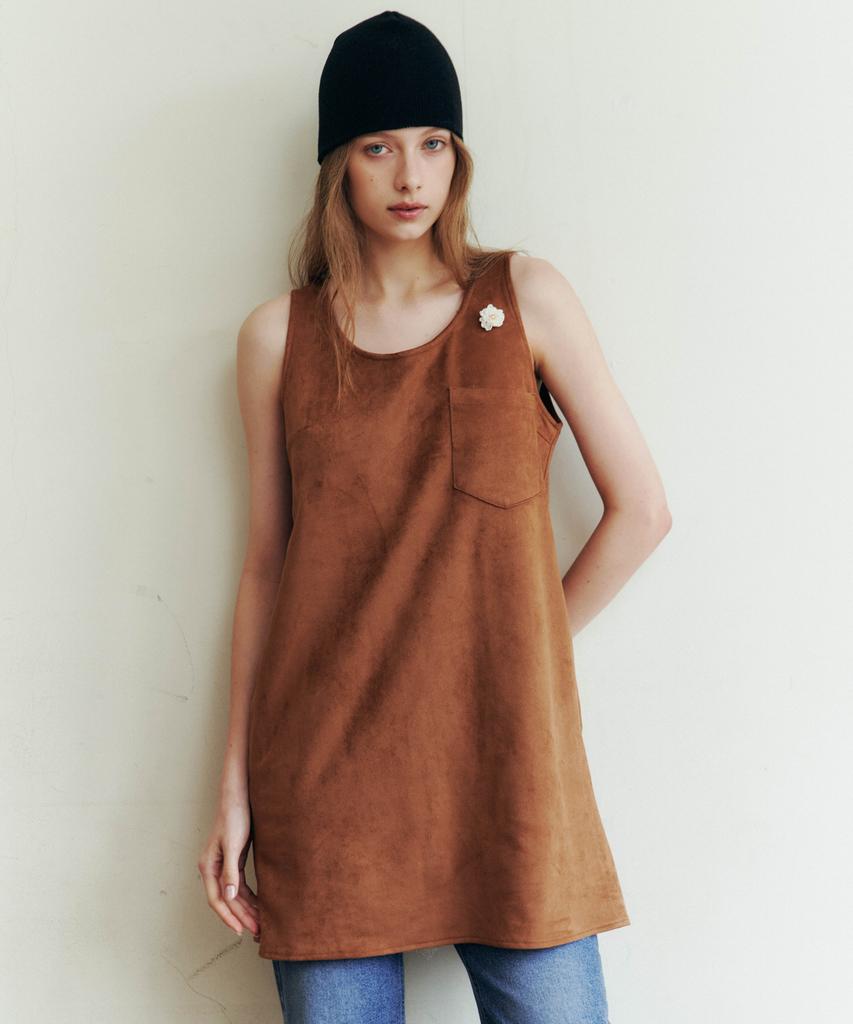 Love Us You Lamb Suede Mini Dress (Beige)