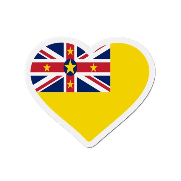 Aimant Coeur Drapeau Niue - Multicolore - 8 Cm - 50 Pièces - Résine Synthétique - Mixte
