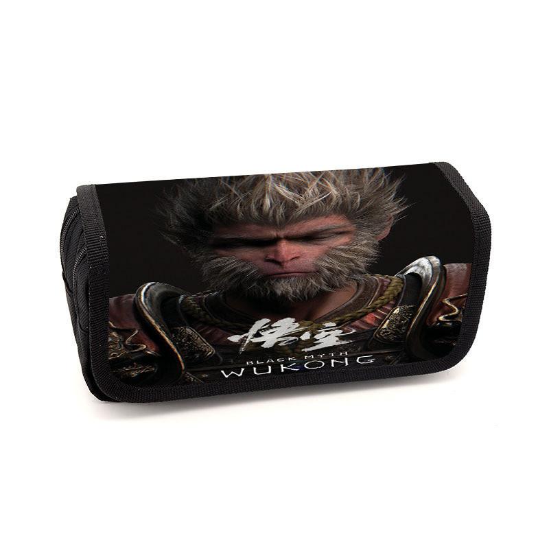 

Wukong Myth Black Pen Case Double Layer Flip Cover Large Simplev Capacity Style A