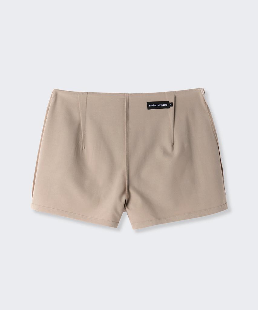 Musinsa Standard Woman Women'S Low Rise Buckle Pleated Mini Skirt [Classic Beige]