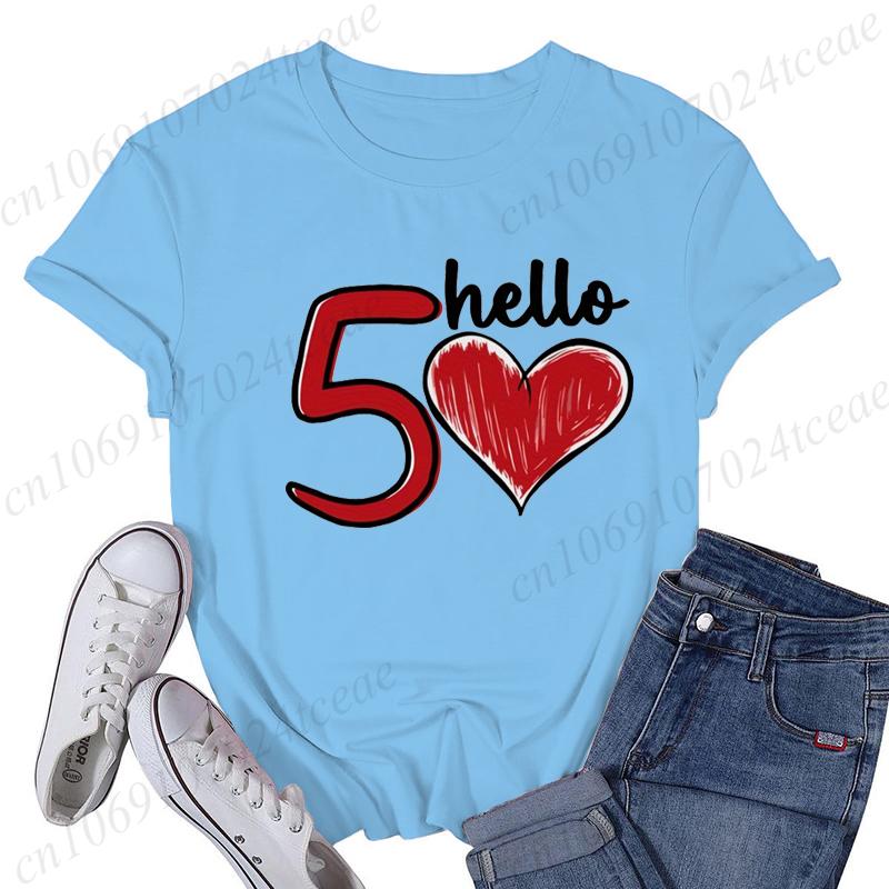 Hello Birthday TShirt for Women Clothing th Print TShirts Clothes Short Sleeve Tees Birthday Girls Party Tshirt Tops