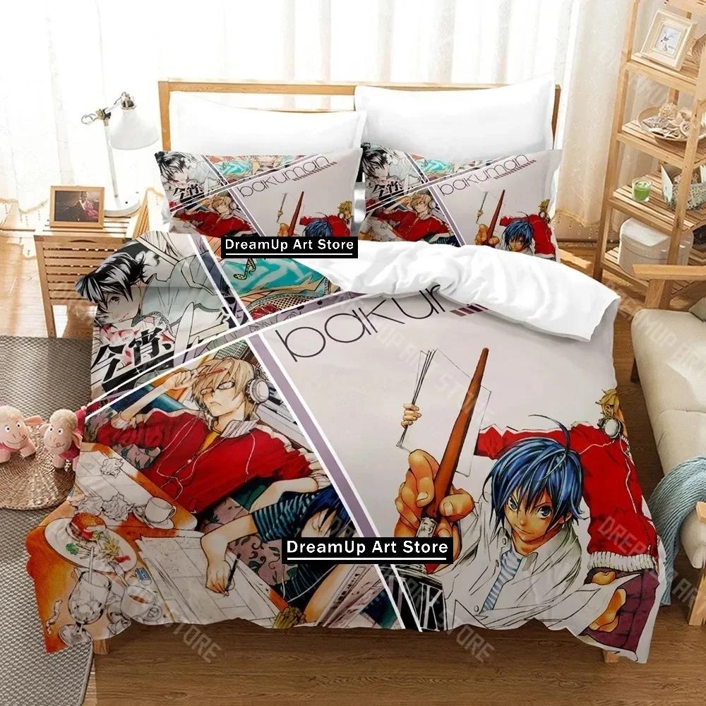 3D Print Bakuman Bedding Set Single Twin Full Queen King Size Bed Set Adult Kid Bedroom Duvetcover Sets 3D Print Anime Bed Sheet