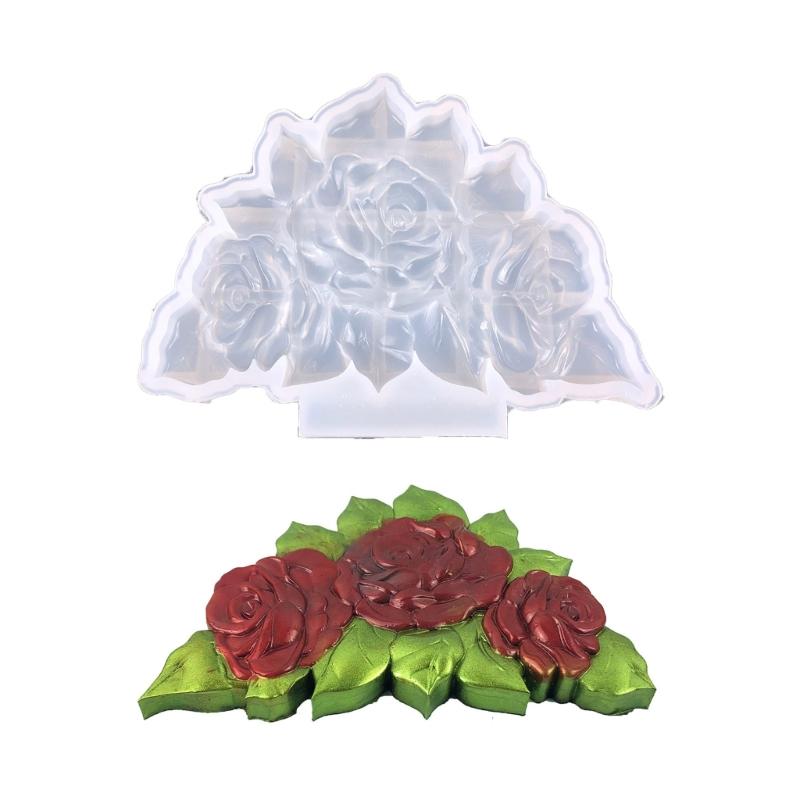 

Flower Decor Silicone Mold Wall Ornament Resin Epoxy Mold Rose Flower Wall Pendant Mold DIY Craft Home Decoration 1 белый