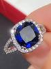 European and American Fashionable Women's Simple and Atmospheric Wedding Ring, Personalized and Creative Sapphire High-end Ring
