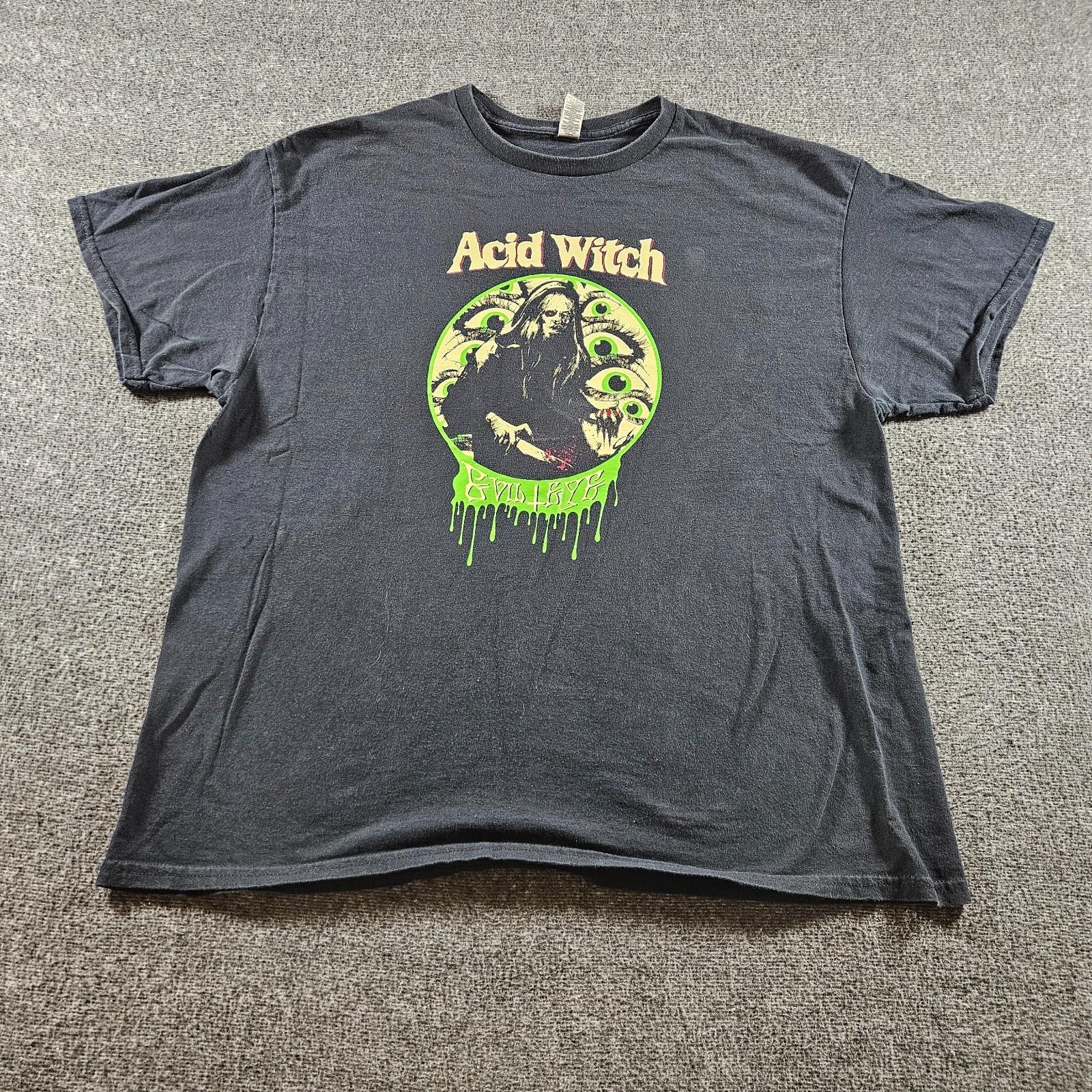 Acid Witch Band T-shirt Black Logo Graphic Size XL Gildan Unisex T-Shirt S