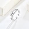 Geometric Silver S925 Zircon Love Ring - Versatile Simple Design