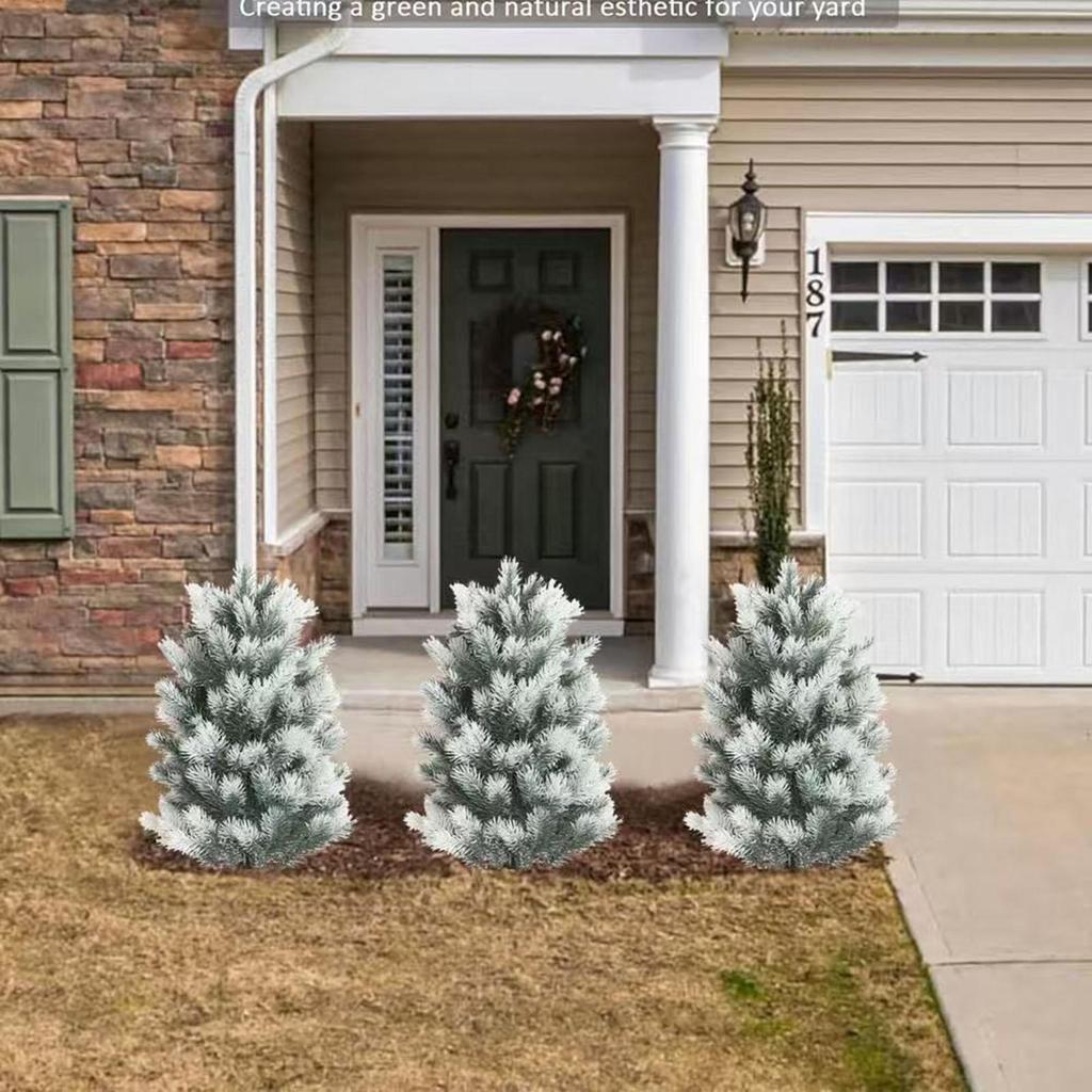 Topiary Trees Ground Stakes Realistic Topiary Cedar Christmas Tree Outdoor Decor For Home Decor Living Room Yard Porch Patio