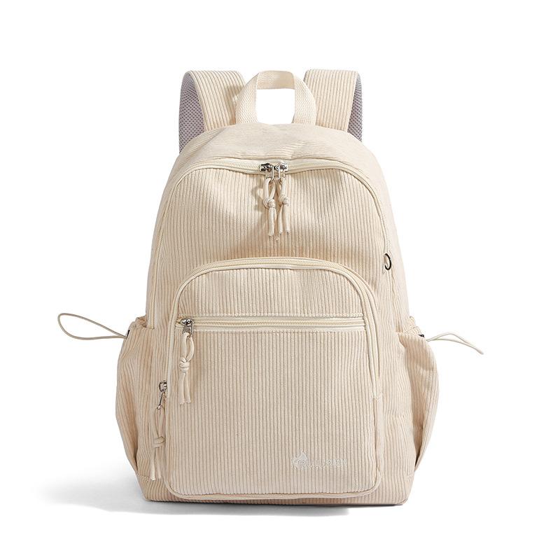 Autumn and winter new corduroy small backpack female college student backpack casual versatile large capacity outdoor travel backpack
