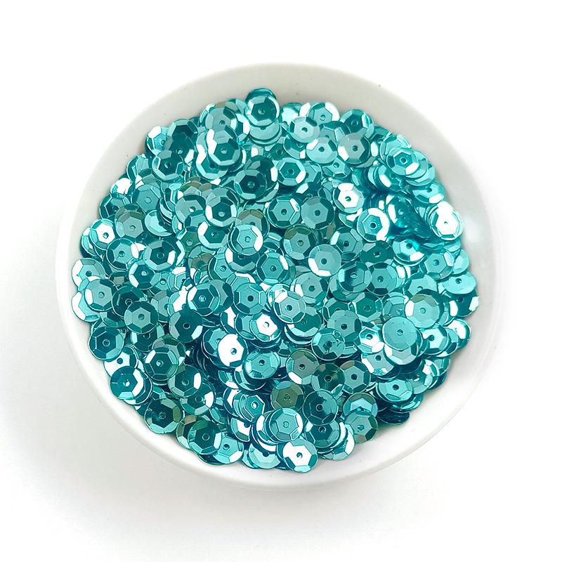 6MM Round Curved PVC Sequins with Middle Hole and Hexagonal Beads for Sewing