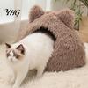 Year Round Pet Comfort Bed Plush Cat Cave Bed, Warm Enclosed Hideaway, Fluffy Cozy Corner for Small Animals Tent Burrow Indoor Cats Dogs Sack