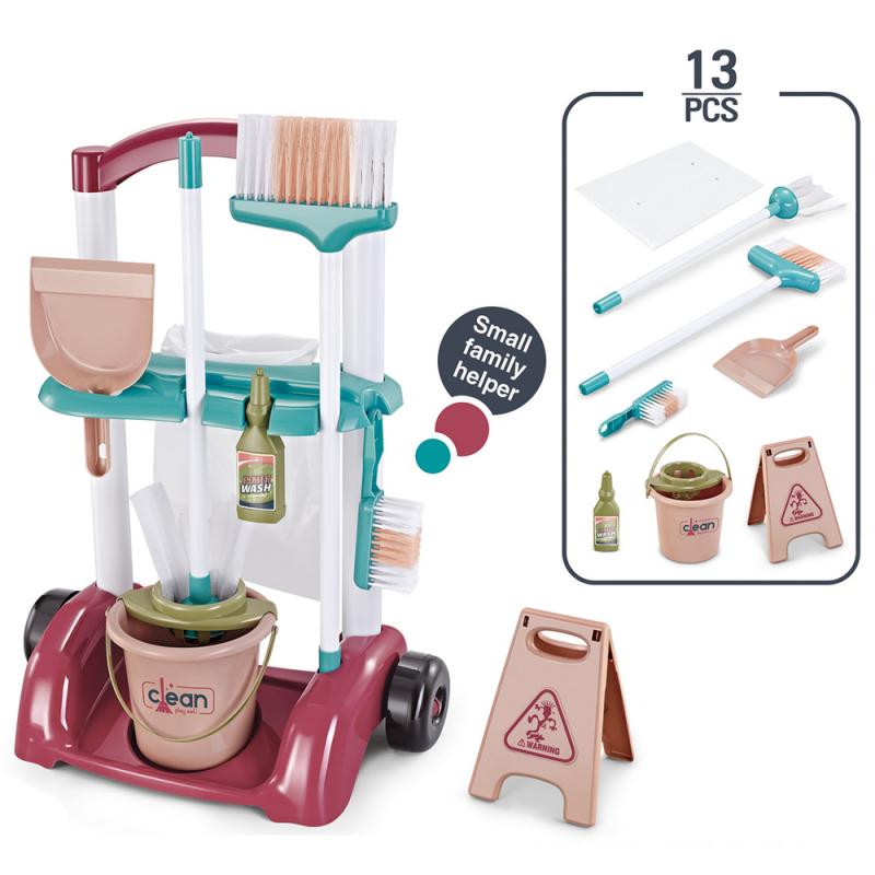 Kids Household Cleaning Toy Set House Cleaning Tool Pretend Cleaning Home Play Toy Game Broom and Mop Set for Boys Girls Gift
