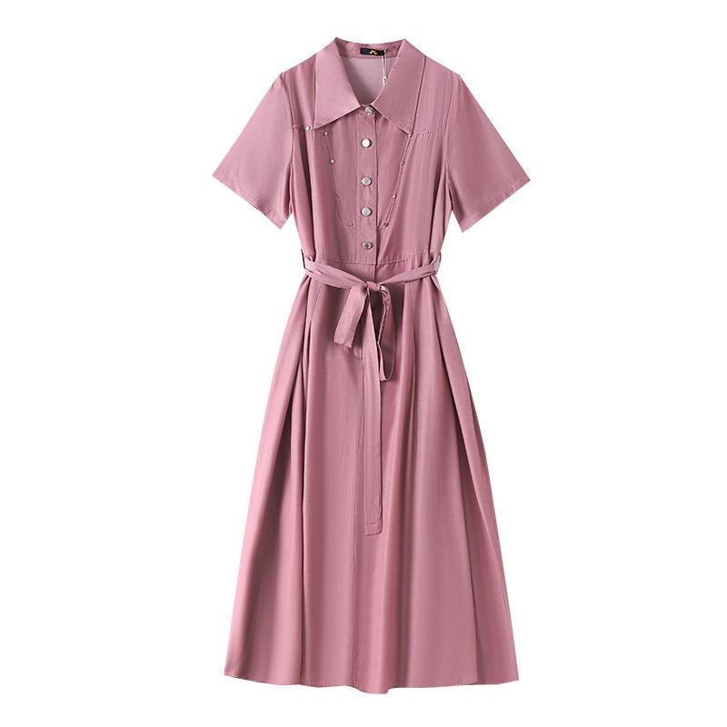 

Платье для женщин больших размеров, новое розовое, легкое, с короткими рукавами, длинное платье-рубашка 6XL розовый