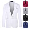 Thin Type Pockets Men Blazer Long Sleeve Single Button Lapel Suit Jacket Male Clothing