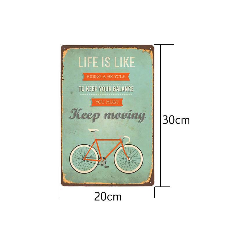 Segni Metallici Bici Vintage Poster Retro Bici da Ciclismo Decorazione Bar Pub Club Shabby Chic Pittura Artistica da Parete Targhetta 20x30cm